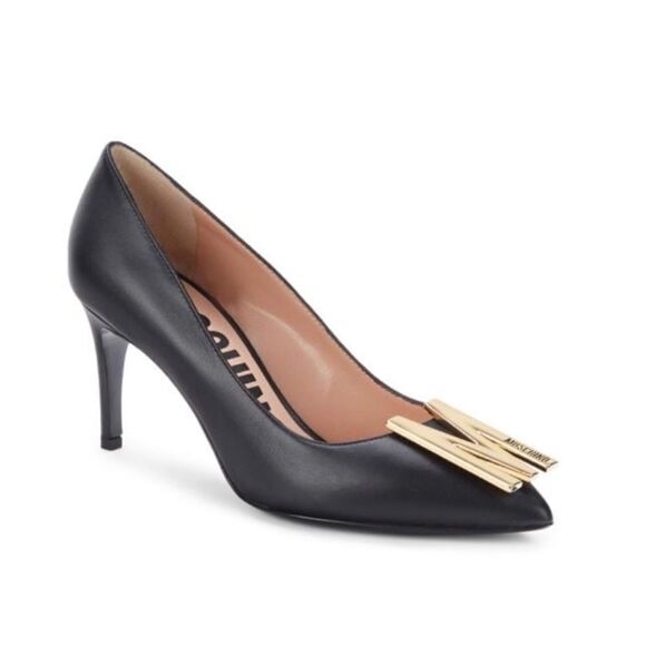 Moschino Logo Leather Pumps size 37 - Picture 1 of 15